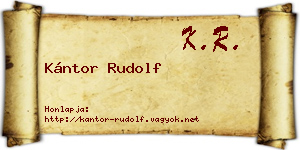 Kántor Rudolf névjegykártya